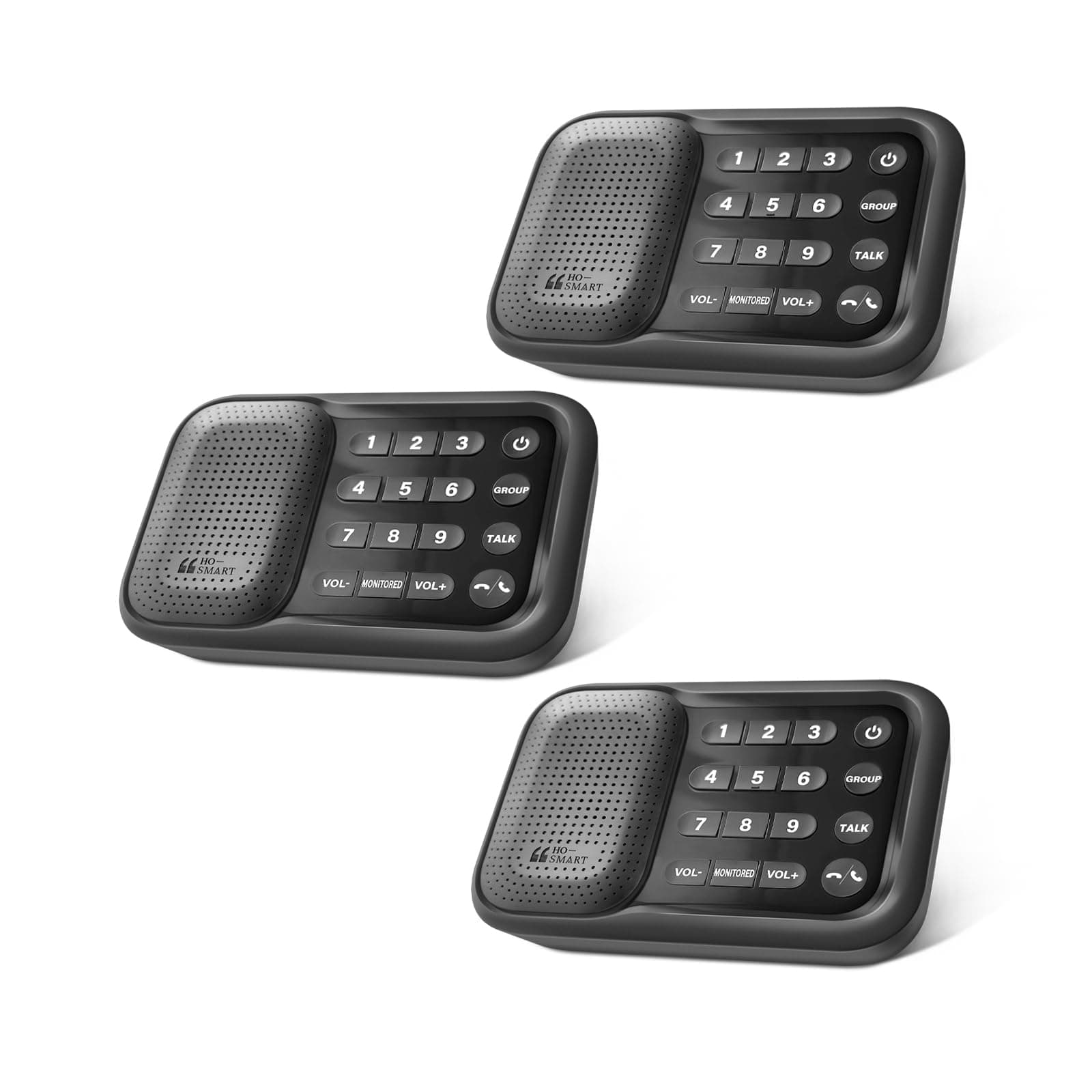 HOSMARTIntercoms Wireless for Home, 2024 Upgraded Full Duplex Wireless Intercom System for Home Use, Battery Powered Intercom 400M Range Portable Home Intercom for Business(3Pack)