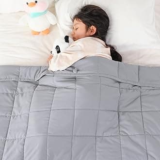 Topblan 3 lb Weighted Blanket, 36" x 48" Heavy Blanket, Soft and Breathable, Glass Bead Filling for Calming Machine Washable, Grey