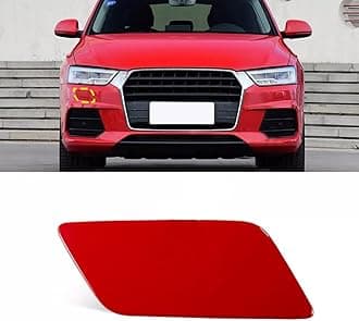 Front Bumper Headlight Washer Cover Cap for Audi Q3 2016 2017 2018 8U0955276E (Red, Right)