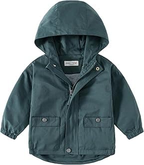 Toddler Boys Windbreaker Casual Outerwear Kids Lightweight Zip Hooded Jacket Baby Cute Dust Coat