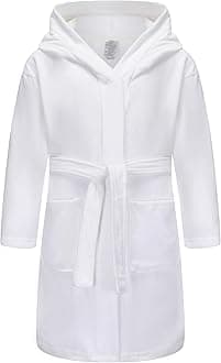 Kids Soft Towel Hooded Robe Cotton Bathrobe for Girls 5-16 Years