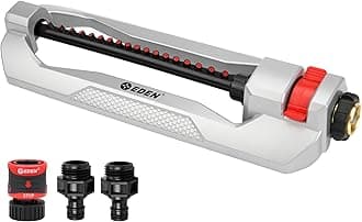 94110 Heavy-Duty Metal Oscillating Sprinkler | Covers Up to 3,315 sq. ft., 18 Precision Nozzles, Adjustable Range, Turbo Drive Motor, Quick Connect Bundle