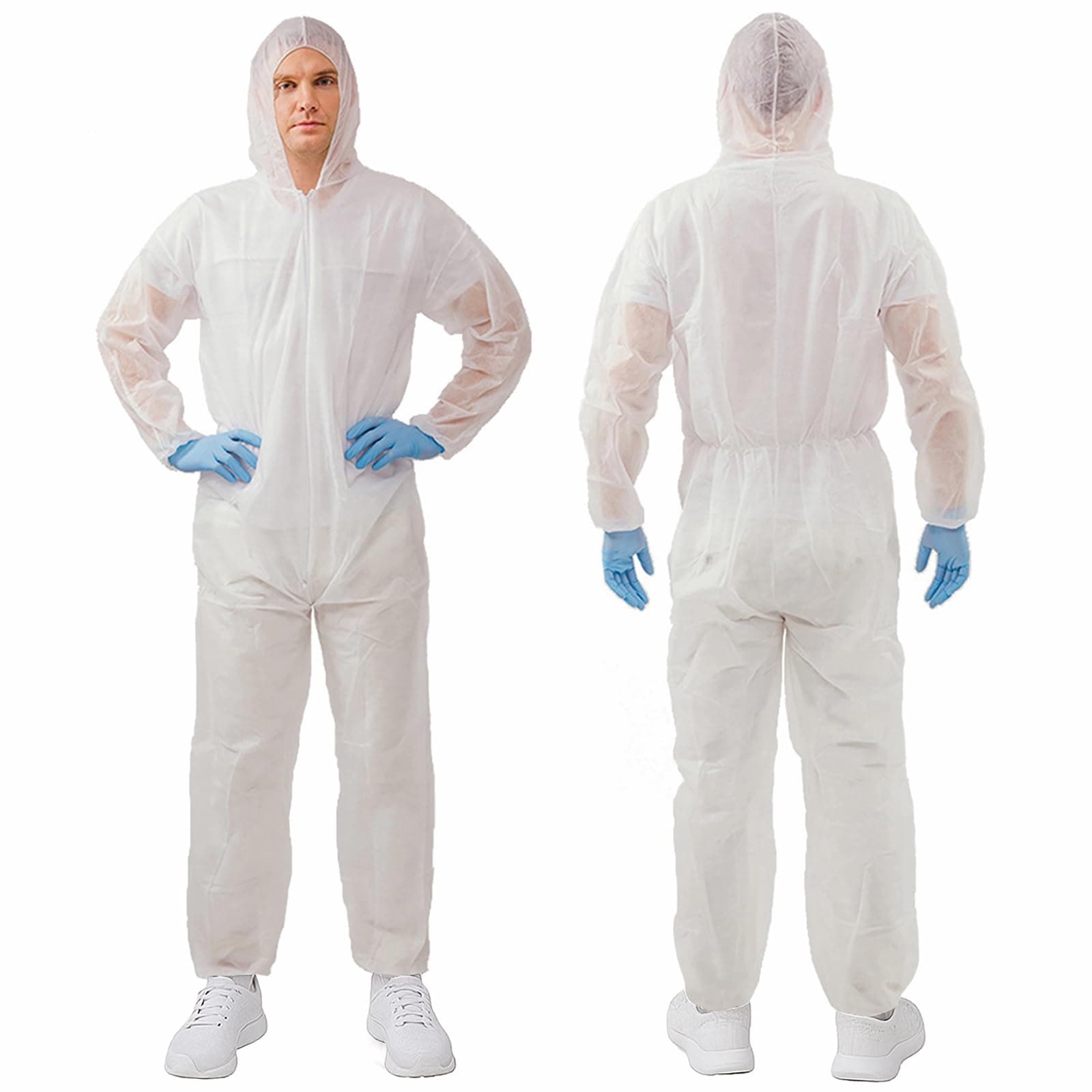 Hazmat Suits,10 Colors Options Disposable Protective Coveralls, Paint Suit with Elastic Wrists Ankles and Hood