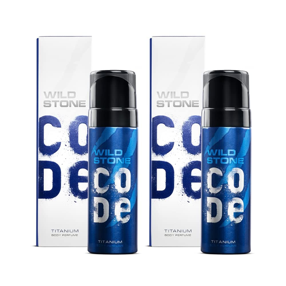 Wild Stone Code Titanium Body Perfume Spray Combo for Men, Pack of 2 (120ml each)