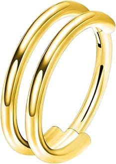 Gold Nose Rings Hoops 316L Surgical Steel Flower Nose Ring Silver Septum Rings 16g Clicker Daith Hinged Piercing Jewelry Gifts 1.2 * 8mm