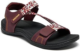 MEGNYA Ladies Summer Sandals for Adventurous, Comfortable Slingback Walking Sandals for Women Bordeau Size 7