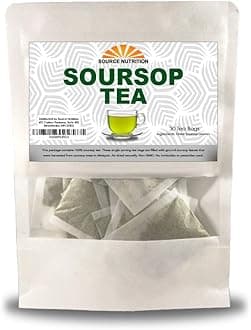 Soursop Leaf Herbal Tea Bags, 30 Count – All-Natural Dried Annona Muricata Leaves, Caffeine-Free Herbal Tea