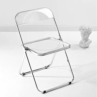 HOMEFUN Acrylic Folding Chair, Modern Clear Chairs Folding Dining Chairs - Transparent Armless Foldable Chair for Bedroom, Living Room, Dining Room, Study Room Clear