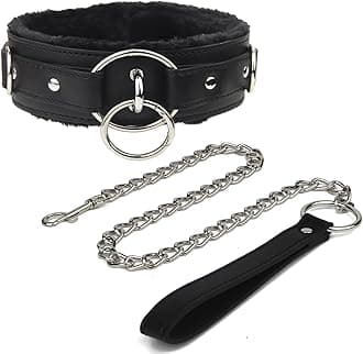 Leather choker Collar with Lock Adjustable Size for women
