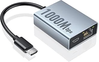1000Mbps Ethernet Adapter for Fire TV Stick, Micro USB to RJ45 Gigabit Ethernet Network Adapter Compatible with Fire TV Stick 2/3/4K, Chromecast Google Home Mini