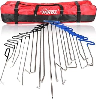 WHDZ Paintless Dent Repair Rods Tool 21Pcs Auto Body Paintless Dent Repair Tools Kit for Door Dings Hail Repair and Dent Removal