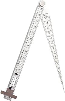 Welding Taper Gauge, Feeler Stainless Steel Welding Gap Wedge Depth Ruler Hole Inspection Tool, Metric/Inch Used to Measure Gap/Depth