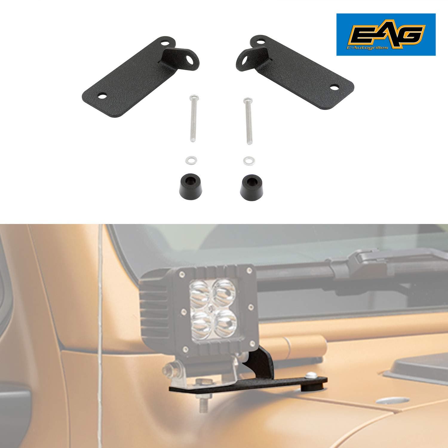 EAG Windshield Hinge Light Mounting Brackets Fit for 2018-2021 Wrangler JL / 2020-2021 Gladiator JT