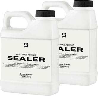 Acrylic Sealer for Concrete & Cement Crafts – Low Gloss, Non-Toxic, Water Resistant, Food Safe – Compatible with Jesmonite – (32oz)