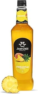 Just Chill Drinks Co.- Pineapple Fruit Syrup, 1L (Non-GMO, Vegan, Gluten Free, Halal) - Prepare refreshing & thirst Quenching mocktails