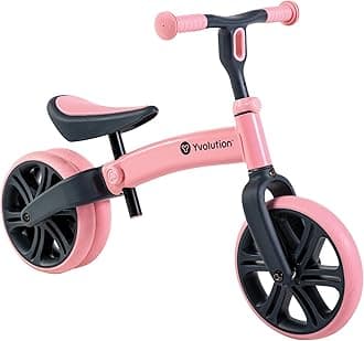 Y Velo Junior 9" Balance Bike – 2-in-1 No-Pedal Training Bicycle with Dual Rear Wheels, Adjustable Seat & Handlebar – Ages 18 months to 3 years, Max Weight 44 lbs