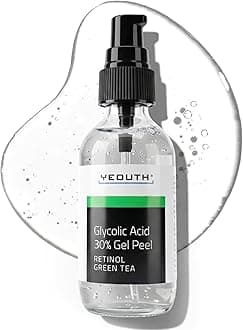 Glycolic Acid Peel for Face, At Home Exfoliator Aha 30% Glycolic Acid Face Peel with Retinol, Designed to Refresh & Smooth the Appearance of Skin 60ml