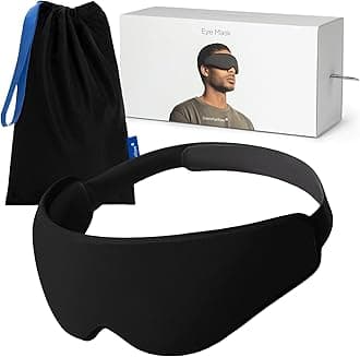 Ostrichpillow Eye Mask, Sleep Mask for Men Women 100% Blackout, No Pressure On Eyes, Soft & Breathable, Adjustable Fit, Travel Bag Included