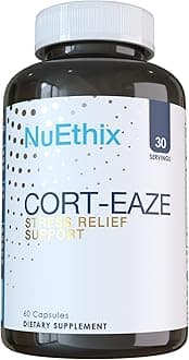 Cort-Eaze - Cortisol Manager - Health Support Supplement with Ashwagandha, L-Theanine & Rhodiola Rosea - Relaxation and Better Sleep, 60 Capsules, 30 Servings