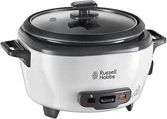Russell Hobbs Electric Rice Cooker - 2kg (12 Portion - 145g per serving) Removable non stick bowl, Dishwasher-safe bowl & lid, Steamer basket, measuring cup & spoon inc, Energy Saving, 500W, 27030