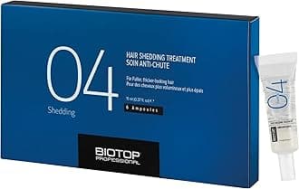 Biotop Professional 04 Hair Shedding Treatment Kit - Hair Strengthening Treatment with Hair Loss Targeting Vitamins & Amino Acids for Healthy Hair - No Added Parabens, SLS or SLES (0.37oz/6 Count)