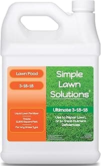 Ultimate 3-18-18 Lawn Food Liquid Fertilizer- Easy to Use Concentrated Spray- Any Grass Type- Summer & Fall - Simple Lawn Solutions- Turf Hardiness & Root Vigor- Phosphorus and Potassium (1 Gallon)