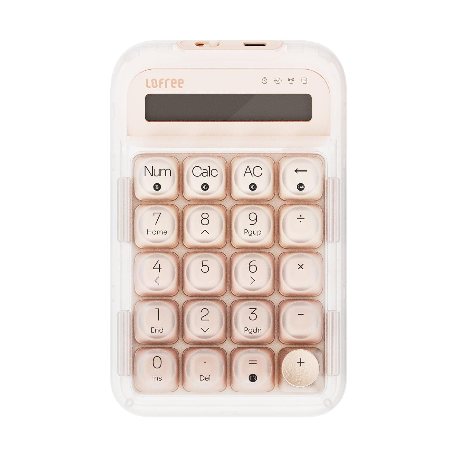 LOFREE Foundation Tri-Mode Wireless Numpad White LED Backlight Compatible with MacOS, iOS, Windows, and Android