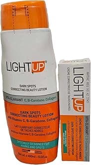 LIGHT UP Dark Spots Correcting Beauty Lotion w/Vitamin C,B 400ml and Tube Cream
