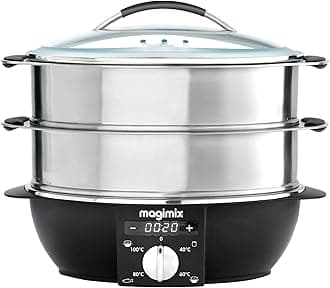 Multifunctional Electric Food Steamer - 2 Stainless Steel Tiers & Removeable Base, 12.2L Cooking Capacity, Digital Display - Gently Steam Fish, Meats, Rice And Vegetables To Perfection