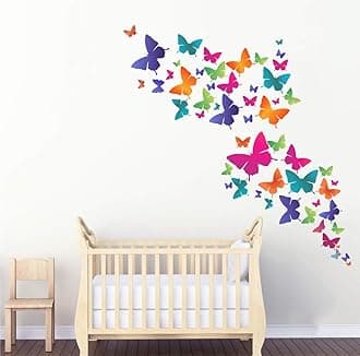 Decal O Decal' Blue Butterfly with Motivational Quotes ' Wall Stickers (Pack of 2, Colourful Butterflies)