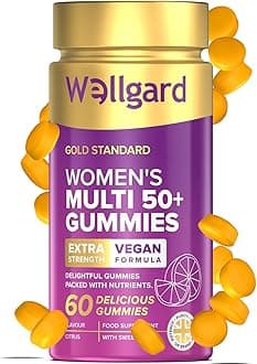 – Wellgard Multi Vitamins for Women Over 50 Gummies – Supports Bone, Heart & Immune Health – Vitamins D3, B12, Calcium & More, Chewable Womens Multivitamins 50 Plus, No Iron Multivitamins