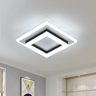 AUA LED Ceiling Light, 24W Modern Ceiling Lamp, Square LED Ceiling Lights for Bedroom Hallway Office Kitchen Living Room, Cold White 6500K