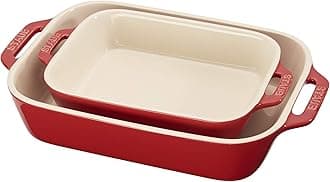 Staub 40508-627 Ceramics Rectangular Baking Dish Set, 2-Piece, Cherry