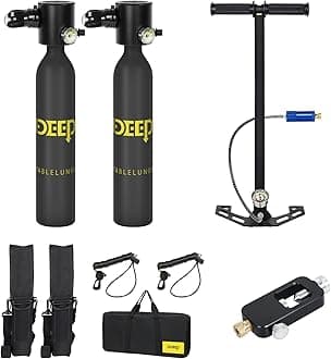 DIDEEP Scuba Tank Diving, 0.5L Capacity Mini Scuba Tank,Dive Portable Lungs for 7-10 Minutes Underwater Breathing, Diving Lung Tank Suitable for Emergency Rescue, Underwater Exploration