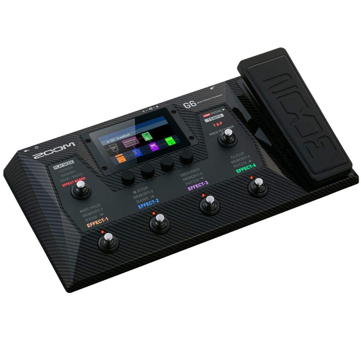 Zoom G6 Guitar Multi-Effects Processor with Expression Pedal, Touchscreen Interface, 100+ Built in Effects, Amp Modeling, IR’s, Looper, & Audio Interface for Direct Recording to Computer