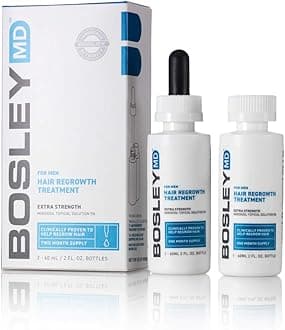 Bosley Professional Strength Hair Regrowth Treatment Extra by for Men - 2 x 2 oz Treatment