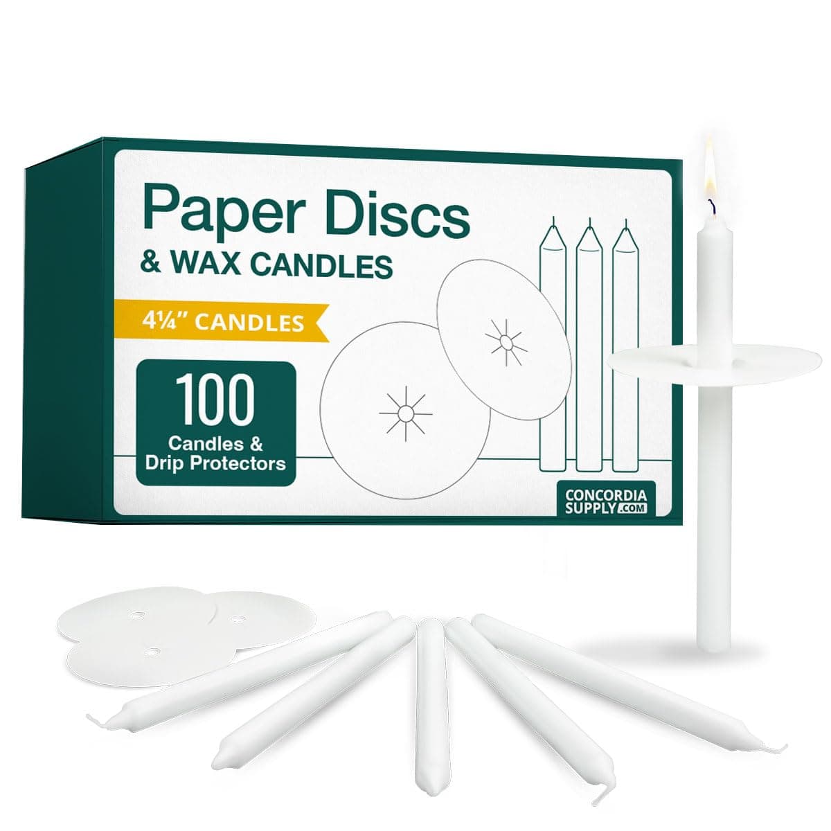 Concordia Supply Paper Bobeche Candle Drip Protectors - 4.25" x 1/2" Candles ...