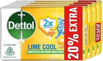 Dettol Lime Cool Bathing Soap Bar with 2X Menthol & long Lasting Freshness