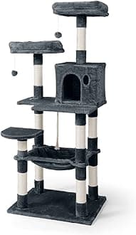 CAPHAUS 58-Inch Cat Tree, Smoky Grey