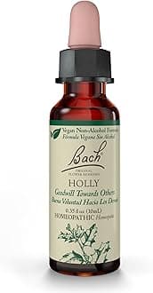 Bach Original Flower Remedies, Holly for Goodwill Towards Others (Non-Alcohol Formula), Natural Homeopathic Flower Essence, Holistic Wellness and Stress Relief, Vegan, 10mL Dropper