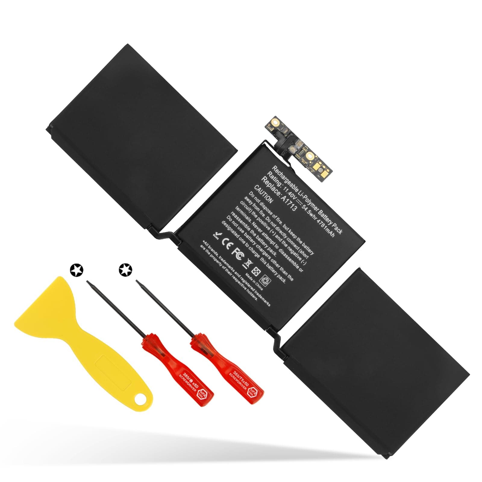 ANTIEE A1713 Battery Compatible with MacBook Pro 13 Inch A1708 Late 2016 Mid 2017 EMC 2978 EMC 3164 MPXQ2LL/A MLL42B/A MLL42LL/A MLL42Y/A MLUQ2LL/A MPXQ2B/A 020-0946 54.5 Wh. 4781 mAh