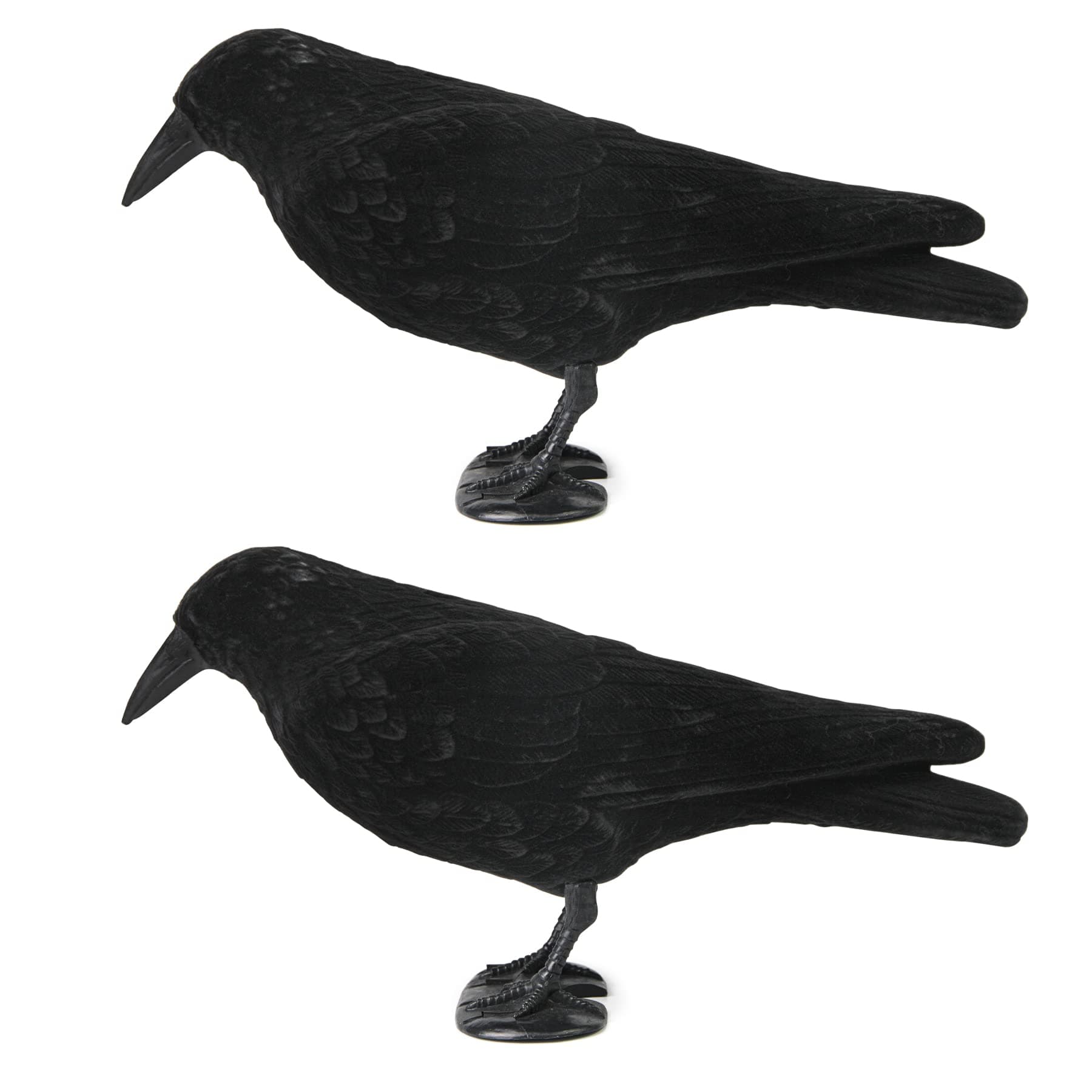 Crow Decoy for Attracting Crows, 2-Pack Plastic Fake Crows Birds Decoy for Garden Yard Backyard Decoration