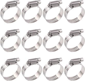 20Pcs 304 Stainless Steel Adjustable 21-38MM Range Worm Gear Hose Clamps Assortment Kit, Fuel Line Clamp for Water Pipe, Plumbing, Automotive and Mechanical Application (21-38MM)