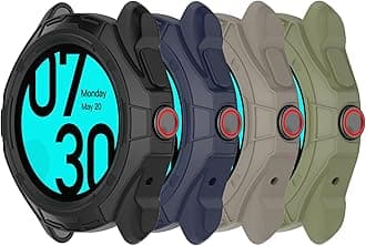 BabyValley Compatible with TicWatch Pro 5 Enduro/Ticwatch Pro 5 Case, Silicone Shell Case Cover Replacement Shock-Proof for Ticwatch Pro 5 Accessories (Black+Blue+Green+Sandstone Color)