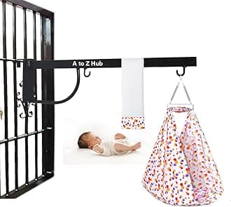 Baby Cradle Window Metal Hanger/Ghodiyu/Swing/Parna/Jhula For New Born Baby With Jhula, Black
