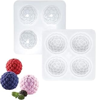 OCPO Silicone Molds for Baking 3D Raspberry Shape for Silicone Mousse Cake Mold Candy Chocolate Dessert Molds Truffle Pudding Pastry Fruit Jelly Ice Cream Mould, 4-Cavity