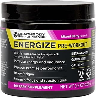 - Energize Pre Workout Powder - Beta-Alanine, Quercetin & Low-Dose Caffeine Formula for Enhanced Energy & Focus, Increase Energy & Endurance Supplement, Mixed Berry, 40 Servings