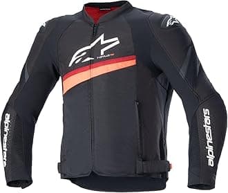 Alpinestars T-GP Plus V4 Airflow Jacket, Lightweight Mesh Construction, CE-Certified, Sport Fit, DFS Shoulder Protection, Hot Weather Riding Gear, XL, Black/Red