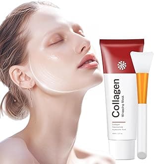 Collagen Night Wrapping Mask Hydrating Peel Off Face Mask for Women Tightening Lifting Facial Mask Skincare Anti Aging Collagen Masks for Wrinkles Fine Line Glowing 2.71oz