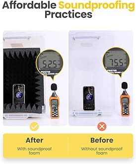 Upgraded 24 Pack Self-Adhesive Sound Proof Foam Panels for Walls 2" X 12" X 12"， Fast Expand Acoustic Panels with High Density, Pyramid Soundproof Wall Panels for Studio and Home Noise Reduction Black